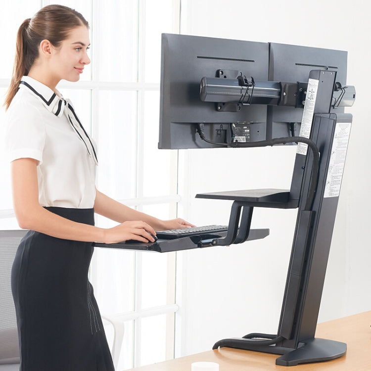 NORTH BAYOU NB L100 Sit-Stand Workstation Desk Table Clamp Dual LCD Monitor Mount For 22-27 inch