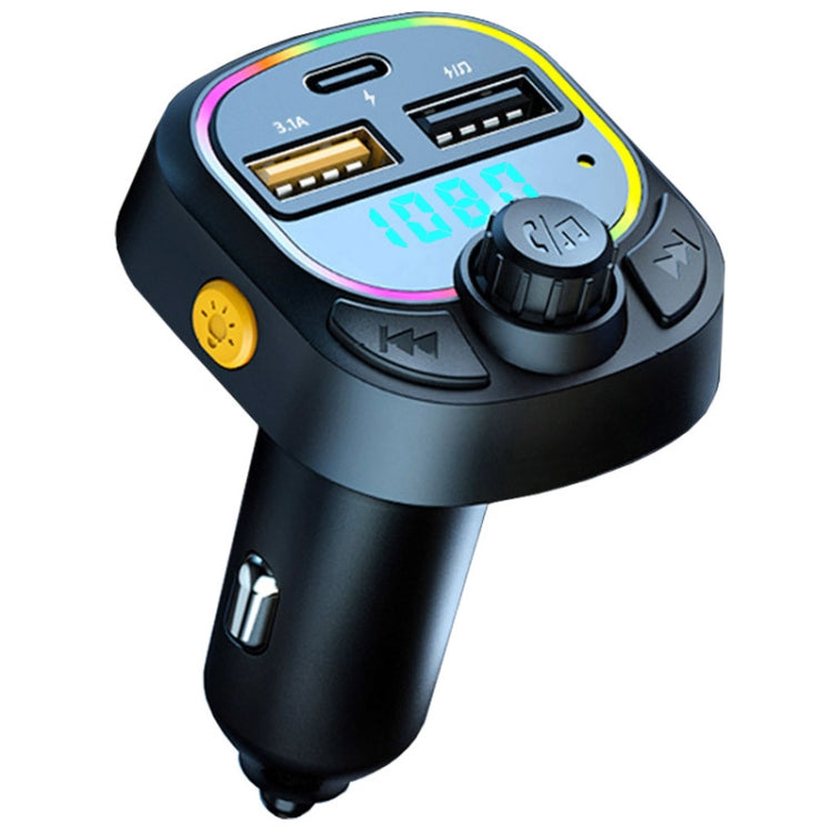 C28 Fast Charging Atmosphere Light Handsfree Car Kit Car Mp3 Player Stereo FM Transmitter ÎҵÄÉ̵ê