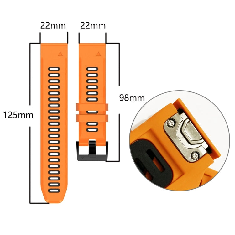 22mm Silicone Sports Two-Color Watch Band, Series 2