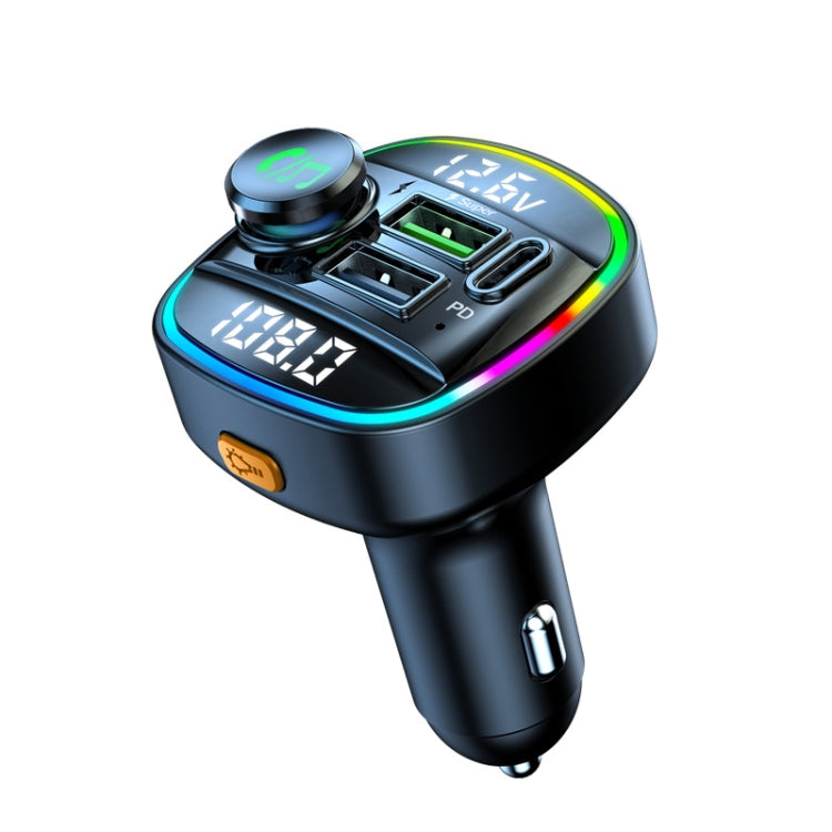 C22 Car Bluetooth 5.0 FM Transmitter LED Light Voltage Display QC 3.0 PD Charger ÎҵÄÉ̵ê