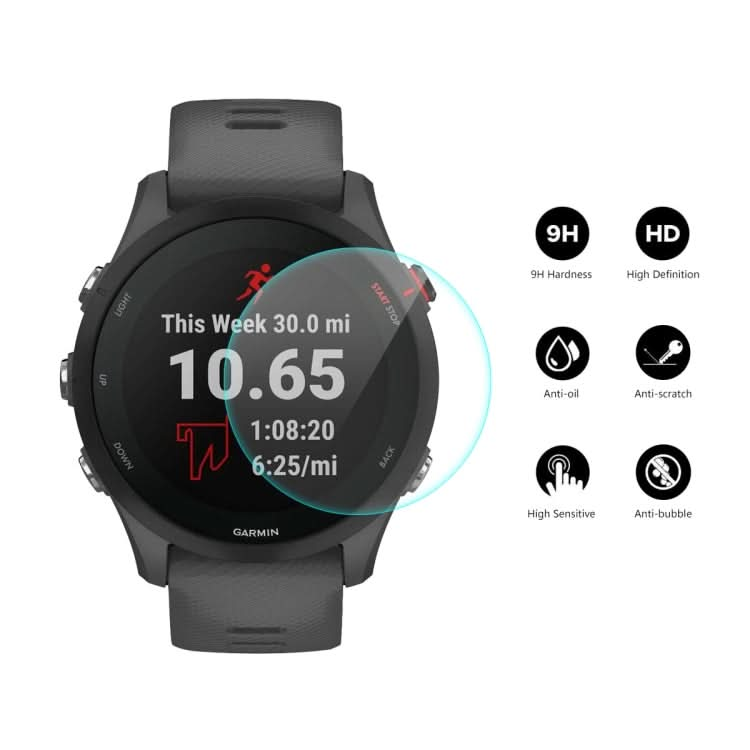 For Garmin Forerunner 255 ENKAY 0.2mm 9H Tempered Glass Screen Protector Watch Film