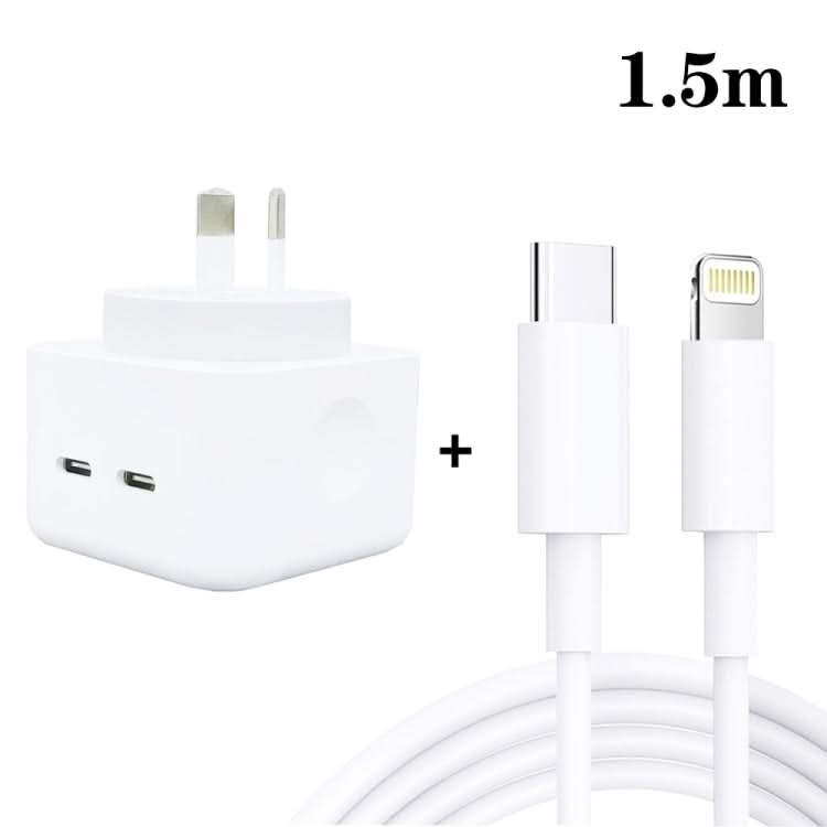 SDC-40W Dual PD USB-C / Type-C Ports Charger with Type-C to 8 Pin Cable, AU Plug