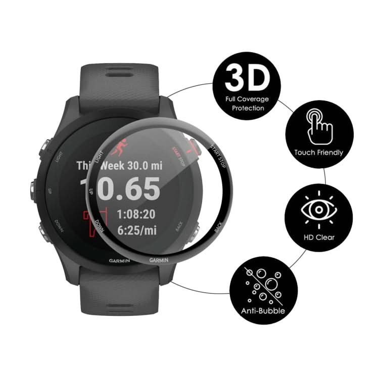 For Garmin Forerunner 255S ENKAY Hat-Prince 3D Full Coverage Soft PC Edge + PMMA HD Screen Protector Film