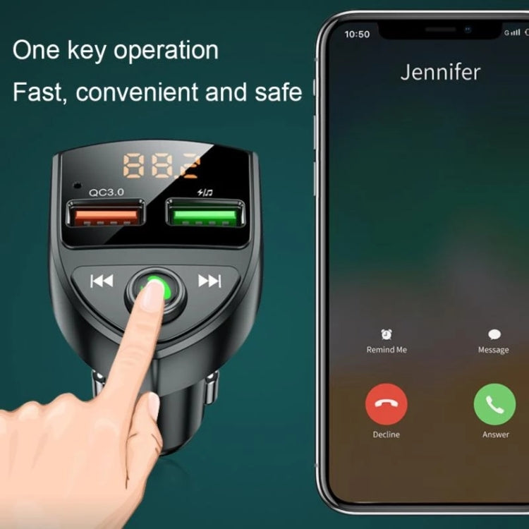 C8 Car  U Disk Bluetooth Player Fm Transmitter  QC3.0 Dual USB Ports Fast Charging ÎҵÄÉ̵ê