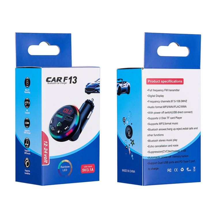 F13 Car Smartphone Charger Hands Free Calling 5.0 Bluetooth-MP3 Player Car Wireless FM Transmitter ÎҵÄÉ̵ê