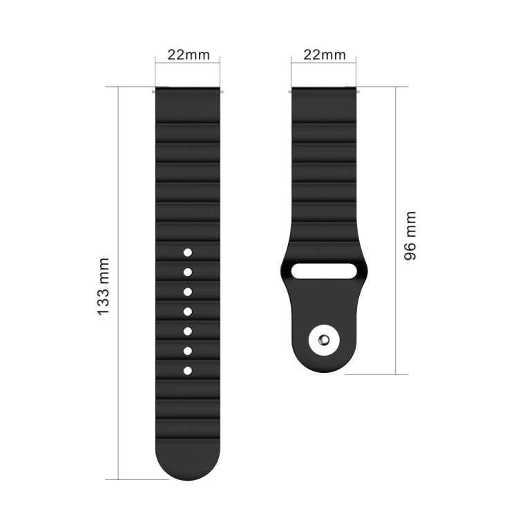 22mm Corrugated Silicone Watch Band-Reluova