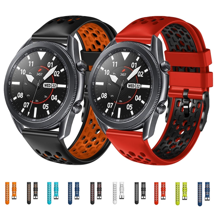 22mm Two-Color Breathable Silicone Watch Band, Series 1