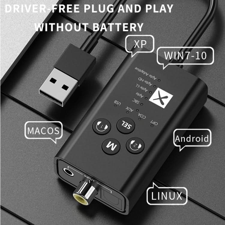 T9 Low latency 5.2 Bluetooth Audio Transmitter Supports Fiber Optic Coaxial APTX Full Series