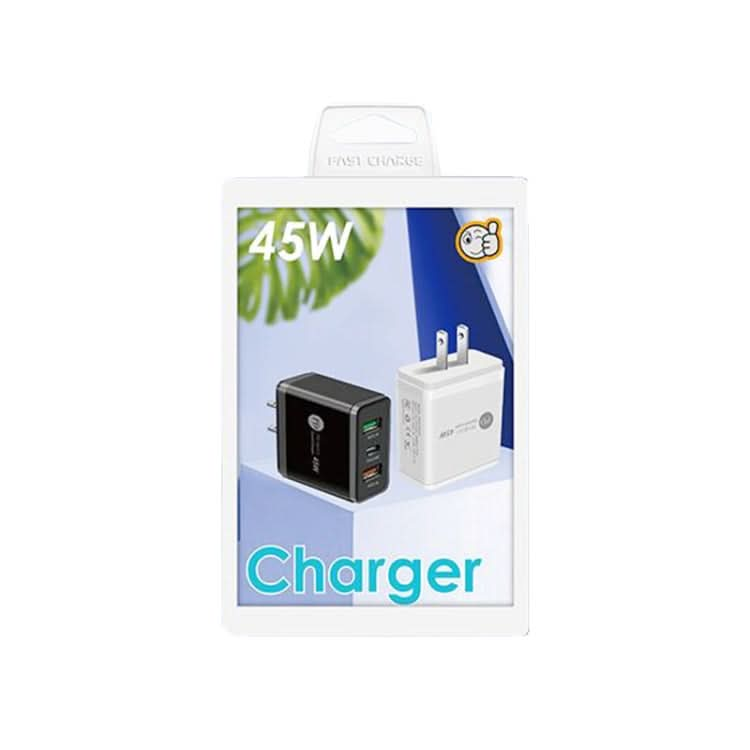 45W PD3.0 + 2 x QC3.0 USB Multi Port Quick Charger, US Plug