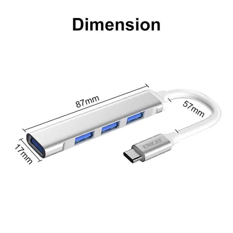 ENKAY Hat-Prince ENK-AT114 4 Ports USB 3.0 Splitter Multi-Ports Expansion HUB Extender Connector Adapter My Store