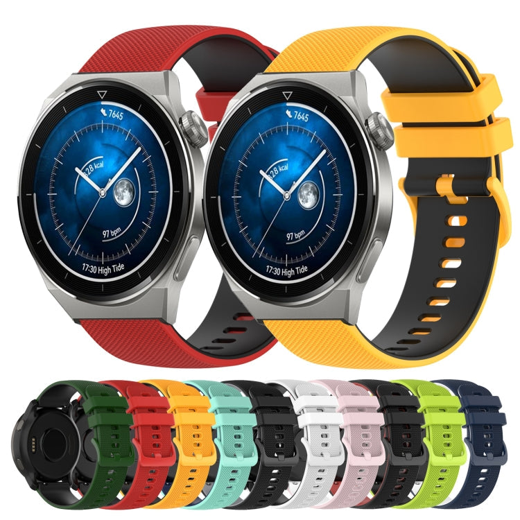 22mm Checkered Two-Color Silicone Watch Band, Series 3-Reluova