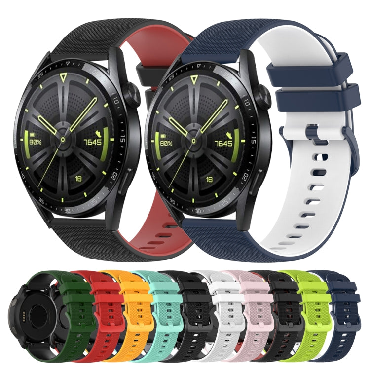 22mm Checkered Two-Color Silicone Watch Band, Series 1-Reluova