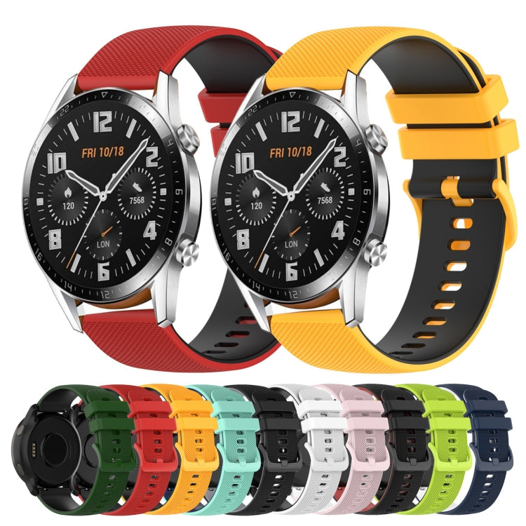 22mm Checkered Two-Color Silicone Watch Band, Series 3-Reluova