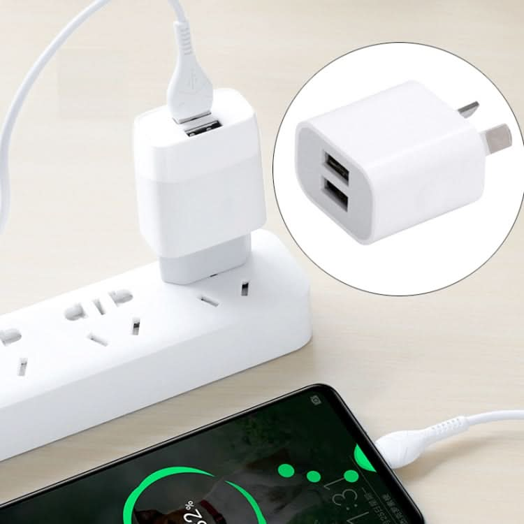 Mini Dual Port USB Charger with USB to 8 Pin Data Cable, AU Plug