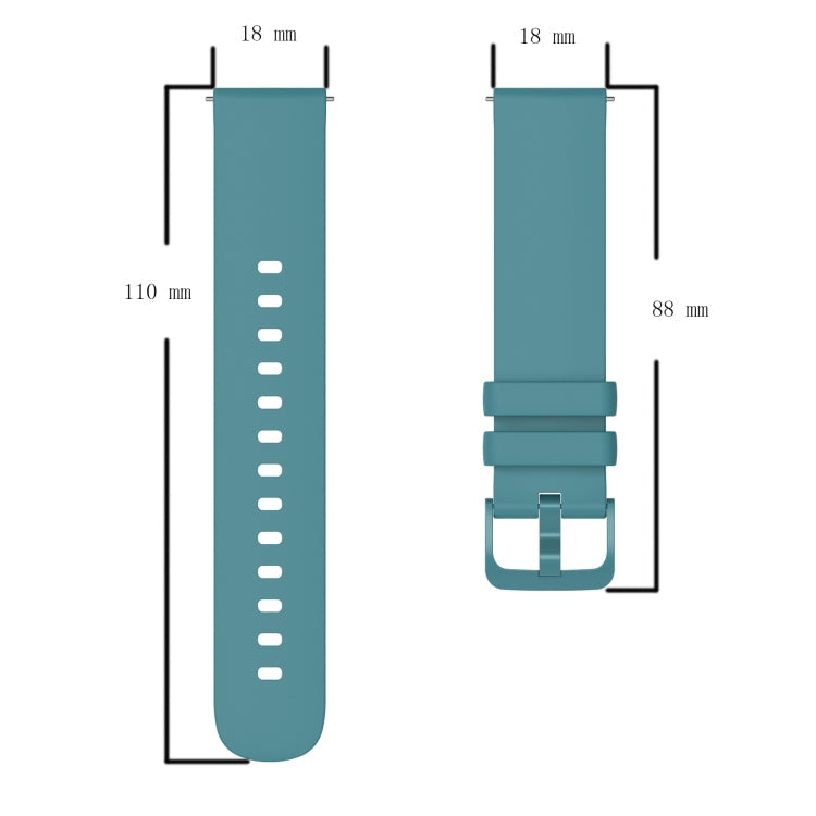 18mm Solid Color Soft Silicone Watch Band, Series 2