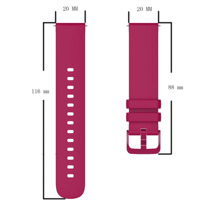 20mm Solid Color Soft Silicone Watch Band, Series 5