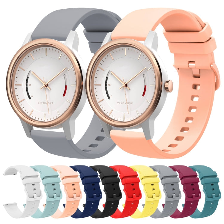 20mm Solid Color Soft Silicone Watch Band, Series 2-Reluova