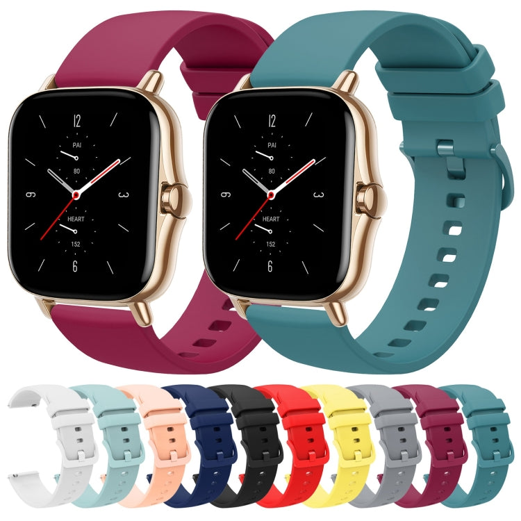 20mm Solid Color Soft Silicone Watch Band, Series 2