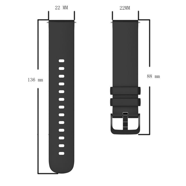 22mm Solid Color Soft Silicone Watch Band, Series 3-Reluova