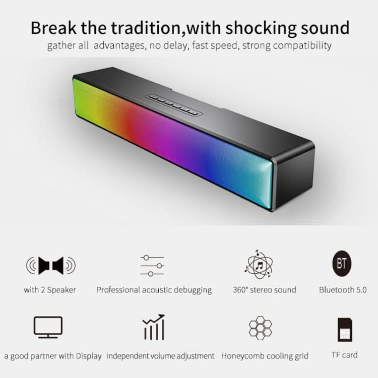 AEC BT601 RGB Light HiFi Soundbar Bluetooth Speaker Home Theater