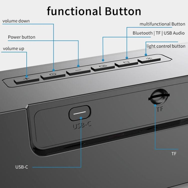 AEC BT601 RGB Light HiFi Soundbar Bluetooth Speaker Home Theater