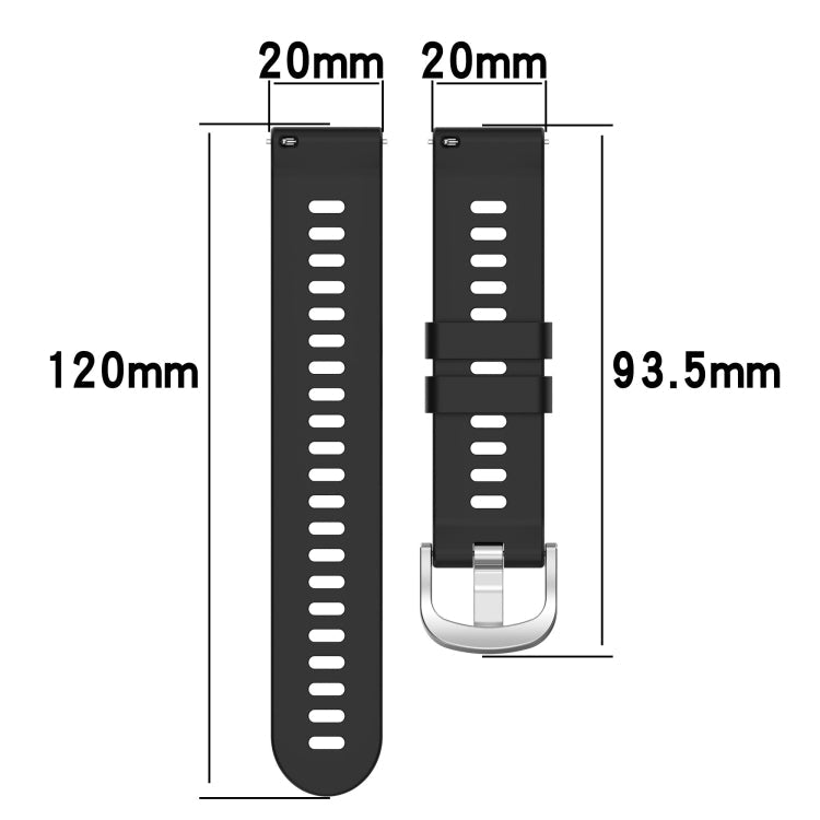 20mm Solid Color Soft Silicone Watch Band, Series 2-Reluova