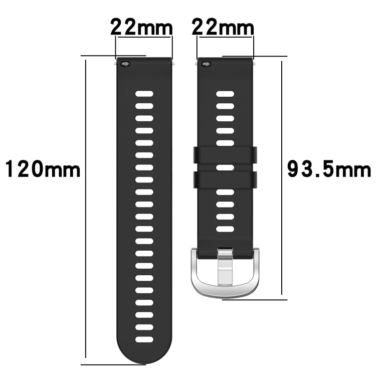 22mm Solid Color Soft Silicone Watch Band, Series 2