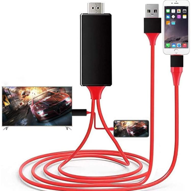 2m 1080P 8 Pin to HDMI Adapter Cable, Compatible with iPhone to HDMI Adapter,