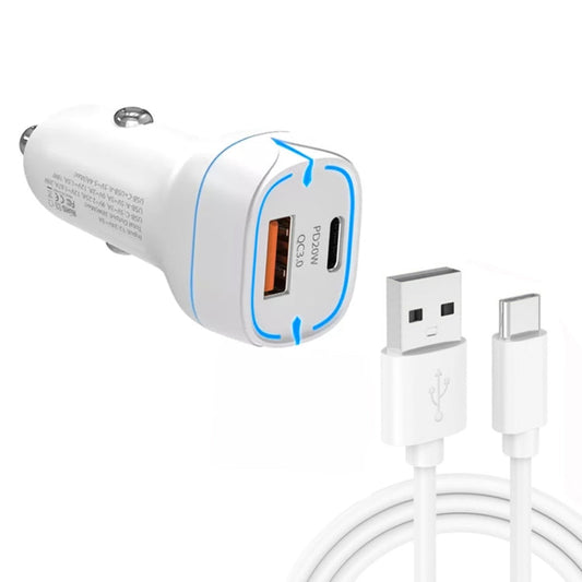 38W PD20W + QC3.0 USB Car Charger with USB to Type-C Data Cable, Length: 1m ÎҵÄÉ̵ê