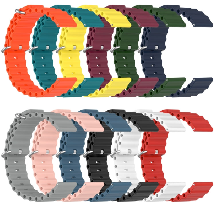 22mm Ocean Style Silicone Solid Color Watch Band, Series 4-Reluova