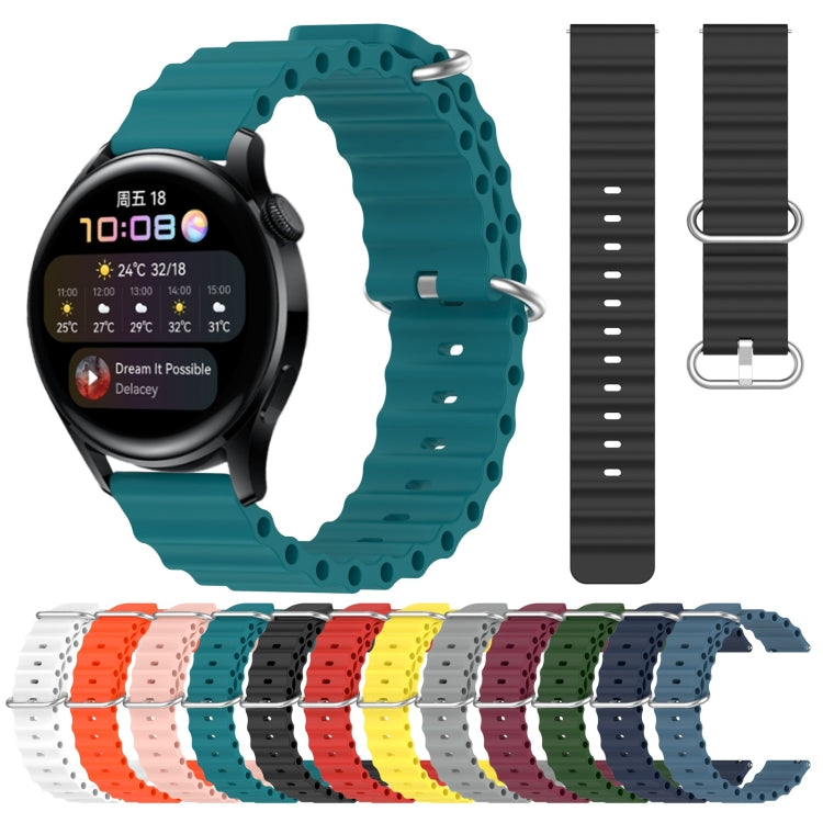 22mm Ocean Style Silicone Solid Color Watch Band, Series 3-Reluova