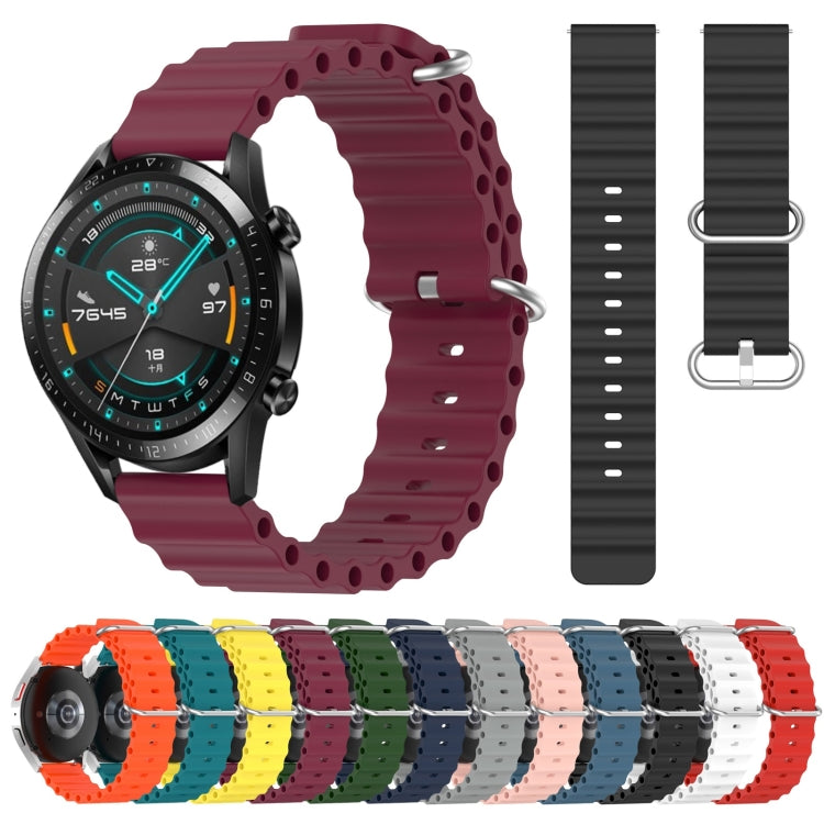 22mm Ocean Style Silicone Solid Color Watch Band, Series 5-Reluova