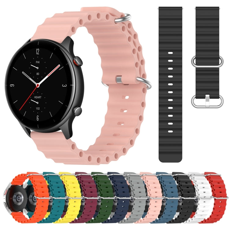 22mm Ocean Style Silicone Solid Color Watch Band, Series 2