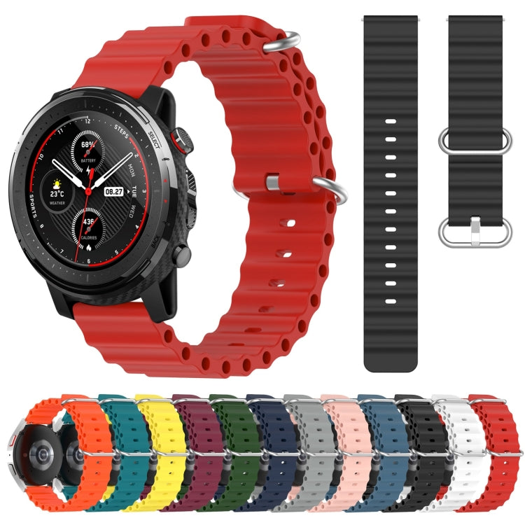 22mm Ocean Style Silicone Solid Color Watch Band, Series 1-Reluova