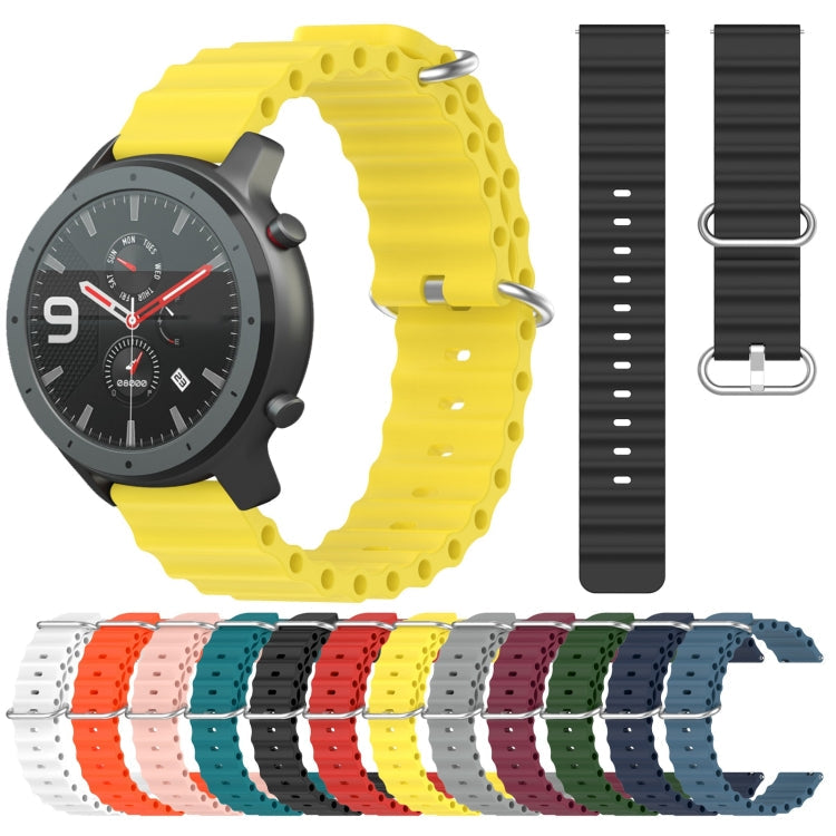 22mm Ocean Style Silicone Solid Color Watch Band, Series 2