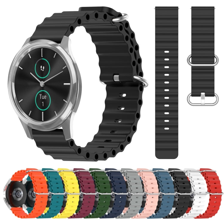 20mm Ocean Style Silicone Solid Color Watch Band, Series 1