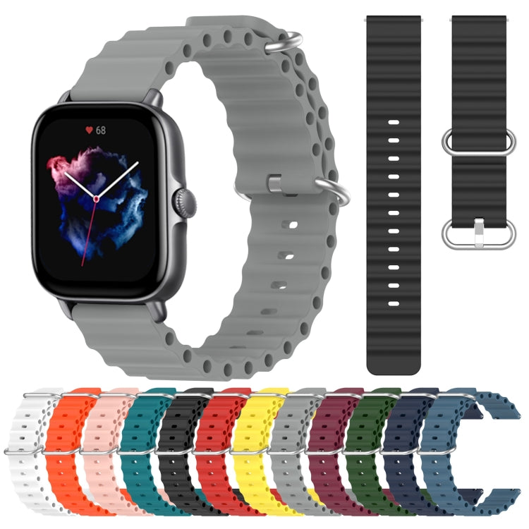 20mm Ocean Style Silicone Solid Color Watch Band, Series 1