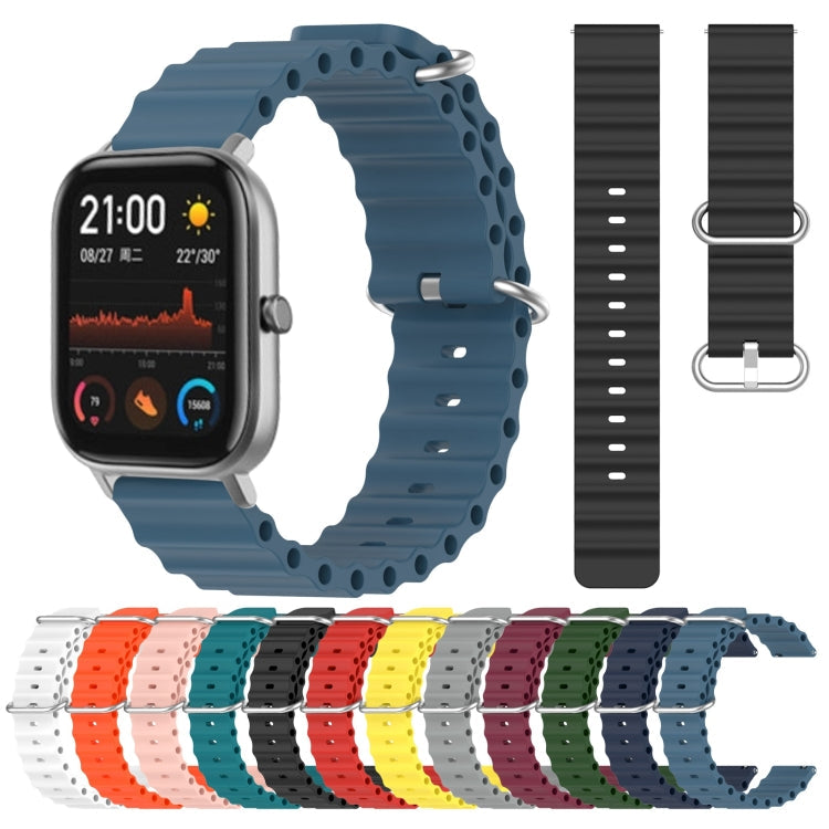 20mm Ocean Style Silicone Solid Color Watch Band, Series 1