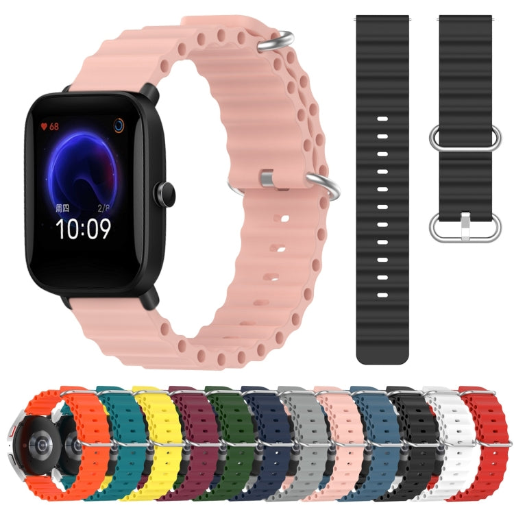 20mm Ocean Style Silicone Solid Color Watch Band, Series 3