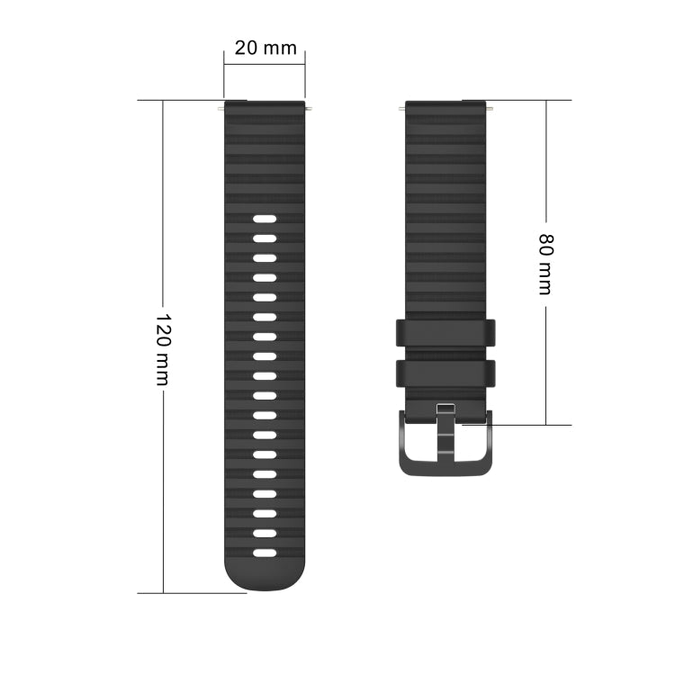 20mm Wavy Dotted Solid-Color Silicone Watch Band, Series 1-Reluova