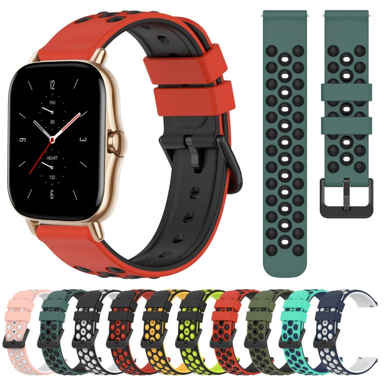 20mm Two-Color Porous Silicone Watch Band, Series 2