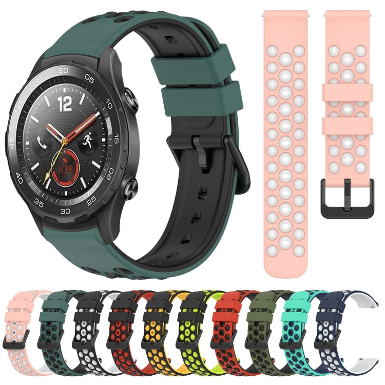 20mm Two-Color Porous Silicone Watch Band, Series 1-Reluova