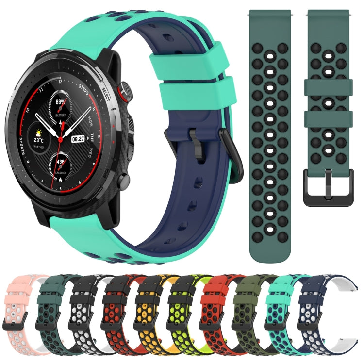 22mm Two-Color Porous Silicone Watch Band, Series 1-Reluova