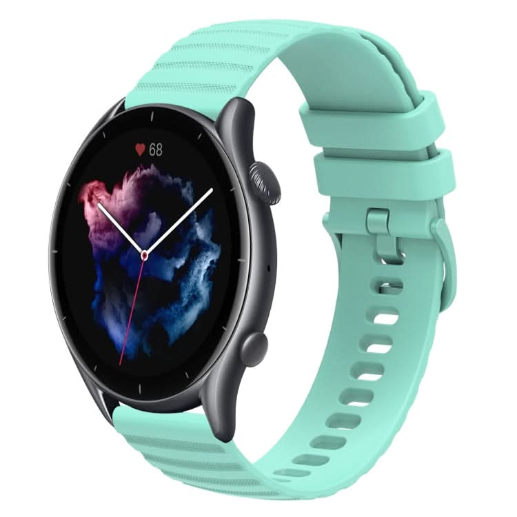 22mm Wavy Dotted Solid-Color Silicone Watch Band, Series 1