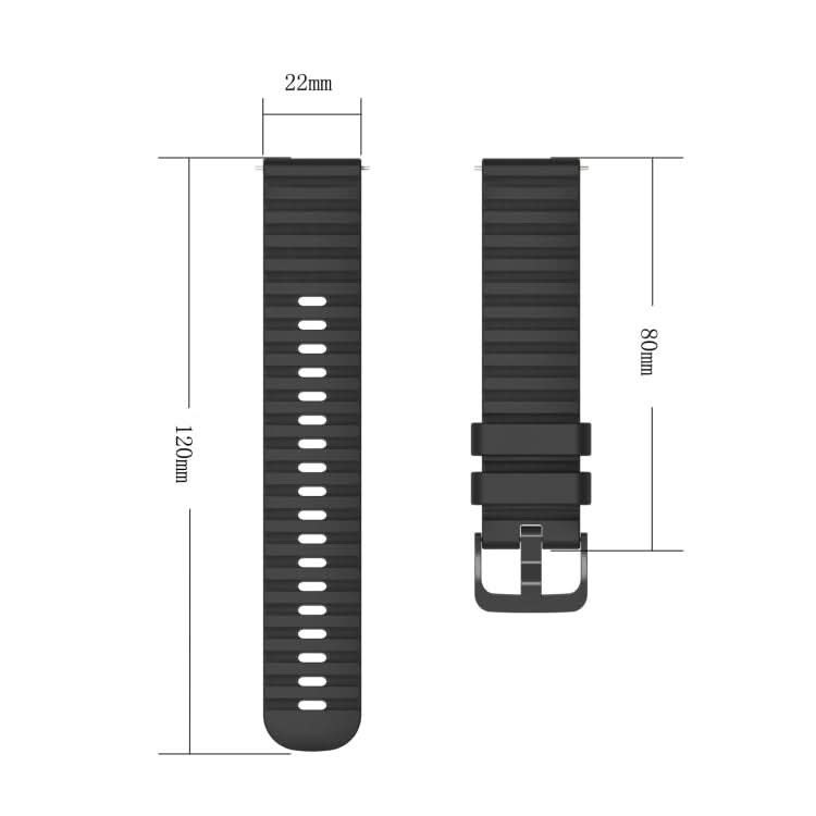 22mm Wavy Dotted Solid-Color Silicone Watch Band, Series 3-Reluova