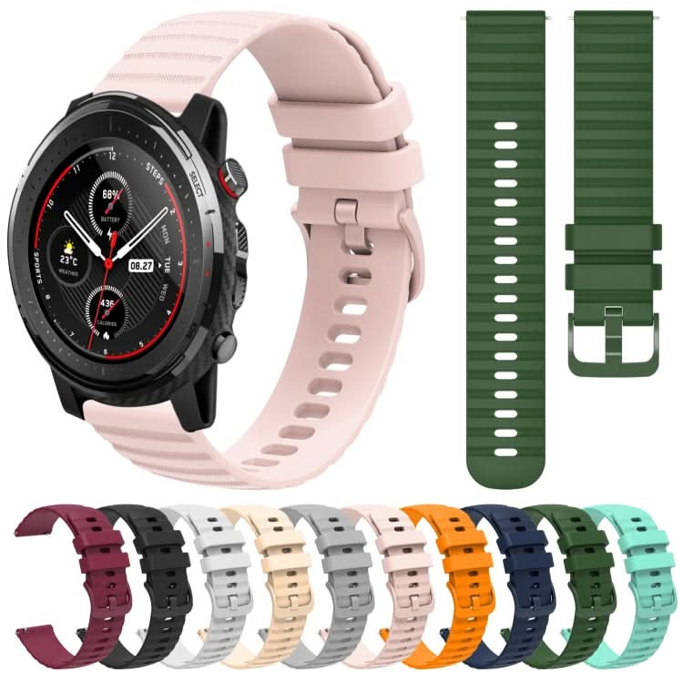 22mm Wavy Dotted Solid-Color Silicone Watch Band, Series 1