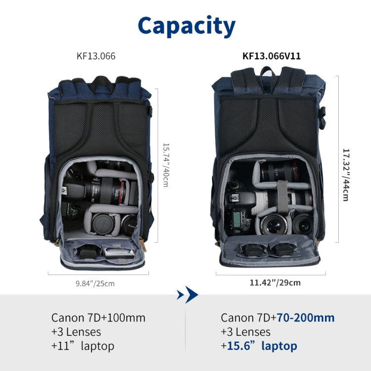 K&F CONCEPT KF13.066V10 Large Capacity Multifunctional Camera Backpack Double Shoulders Bag