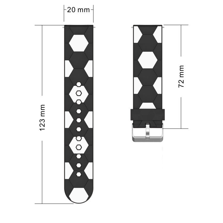 20mm Football Style Metal Connector Silicone Watch Band-Reluova