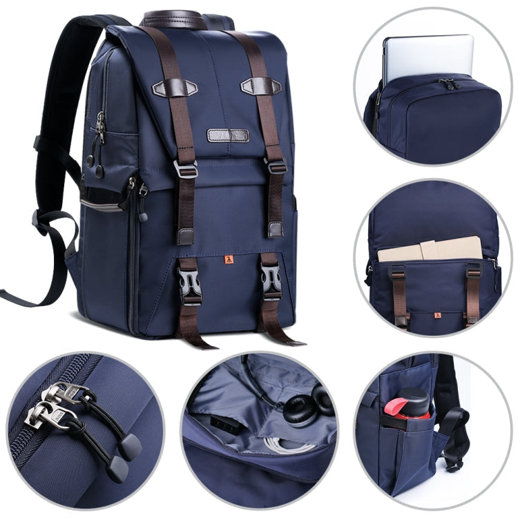 K&F CONCEPT KF13.087 Multifunctional Dual-layer Waterproof Shockproof Camera Backpack Travel Tripod Bag