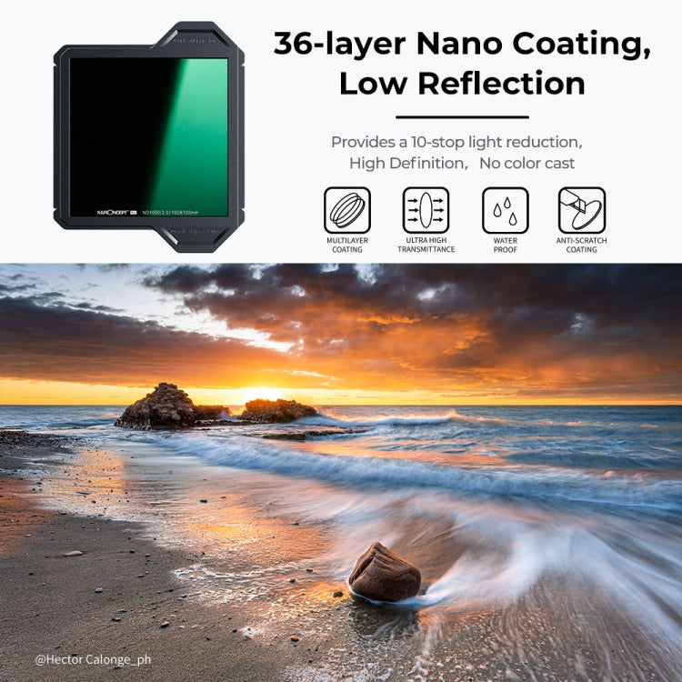 K&F CONCEPT SKU.1808 ND1000 GND8 Multi-Coated Neutral Density Filter with CPL Square Filter